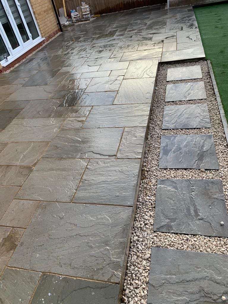 Decorative herringbone driveway